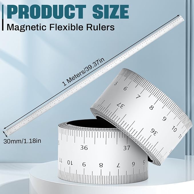 Relaxweex 1 Pcs 39.37 Inch Magnetic Ruler Flexible Tape Magnetic Tape Measure - Image 2
