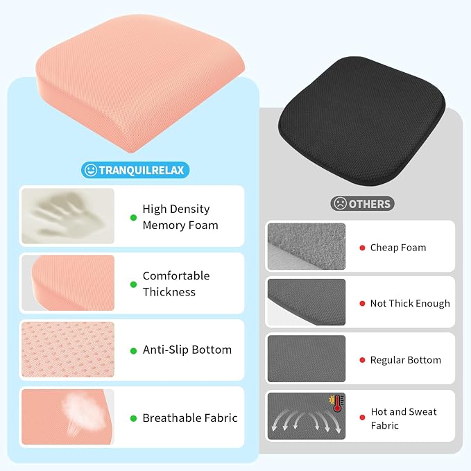 TranquilRelax XLarge Seat Cushion, Memory Foam Cushion - Image 5