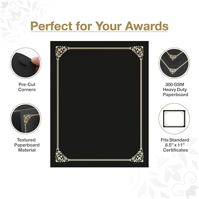 BELLE KR® Black Certificate Holders 8.5 x 11, Documents and Diplomas - Image 4