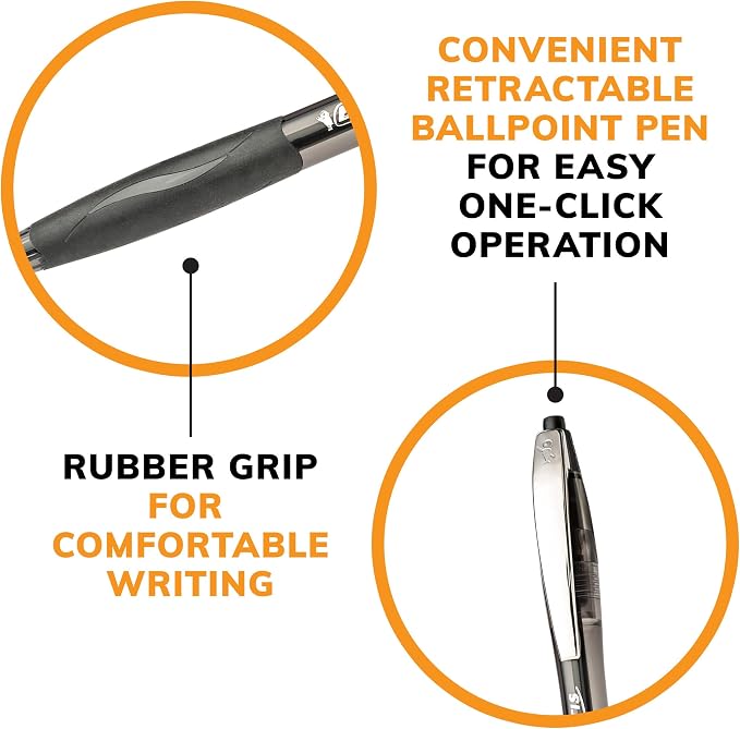 BIC Black Ballpoint Pens, Medium Point 1.0mm | Retractable | Ultra Smooth - Image 8