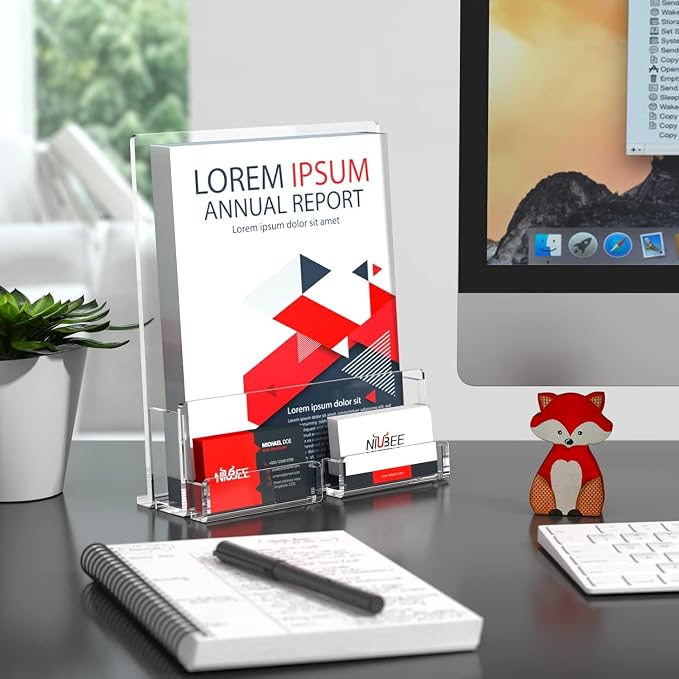 NIUBEE 6-Pack Acrylic Brochure Holder 8.5*11 inches, Plastic Flyer Display Stand - Image 6