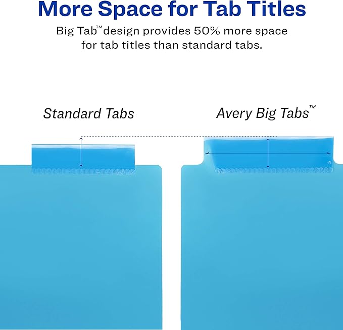 Avery Big Tab Insertable Plastic 2 Pocket Dividers - Image 4