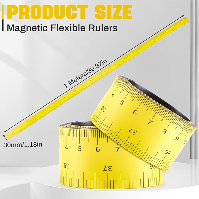 Relaxweex 1 Pcs 39.37 Inch Magnetic Ruler Flexible Tape Magnetic Tape Measure - Image 2