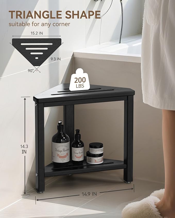 Shower Foot Rest 15in, HDPE Waterproof Shower Stool - Image 2