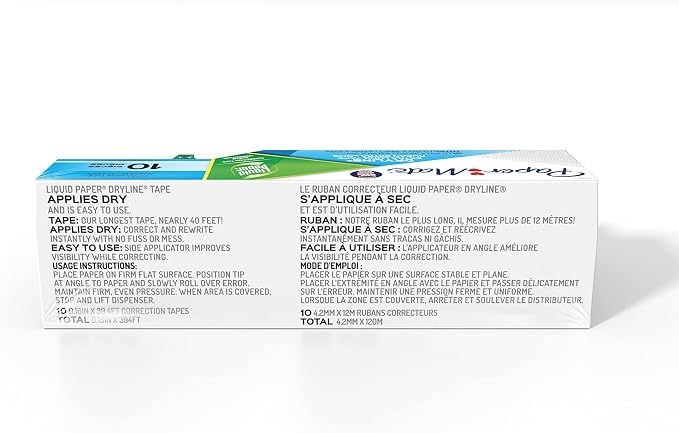 Paper Mate Liquid Paper DryLine Extra Long Tapes, Teacher Supplies, College - Image 3