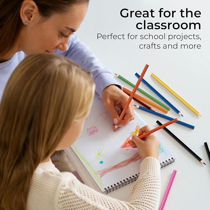 Rosmonde 12 Pack Colored Pencils, Easy Hold Grip, Classroom Art Supplies - Image 7