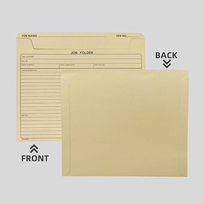 50 Pack Job Folder for Project Management, Heavy Duty Manila File Jacket 10x12 - Image 2
