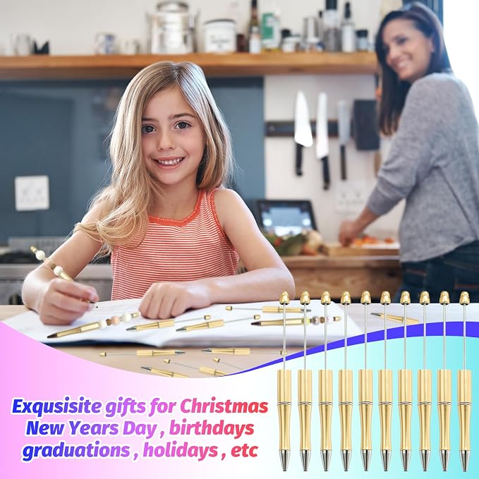 300 Pieces DIY Beadable Pen Kit – 100 Plastic Ballpoint Pens - Image 5