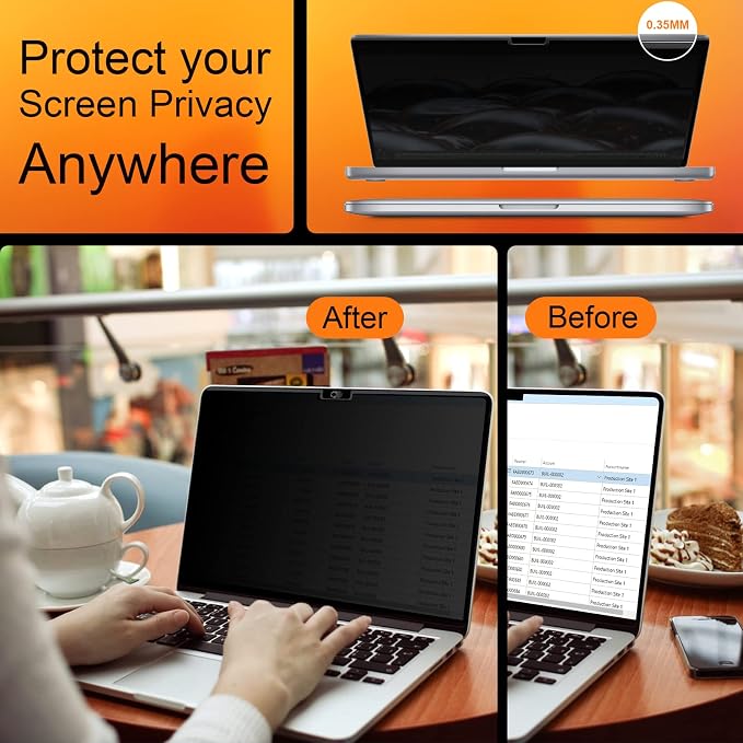 Mamol Privacy Screen for MacBook Air 15 Inch 2023-2026, Magnetic Removable Anti - Image 6