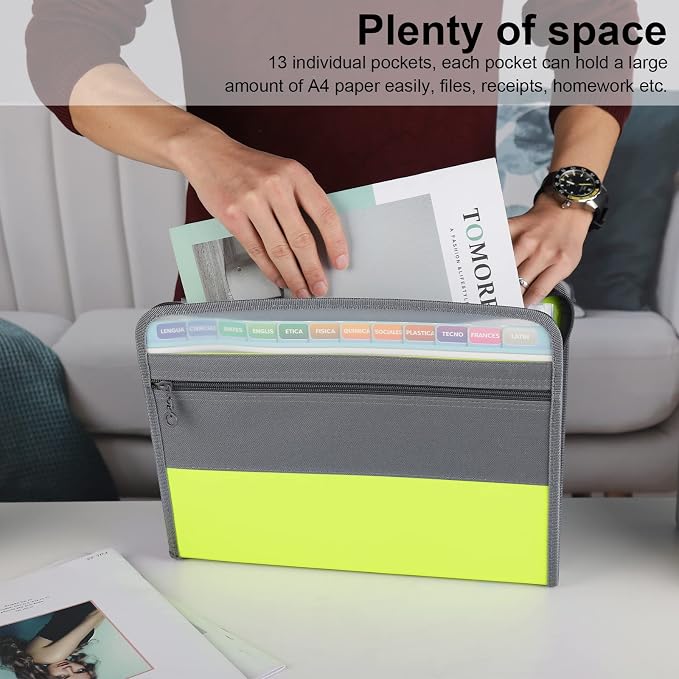 NAFY Expanding File Folders, 13 Pockets Document Organizer - Image 2