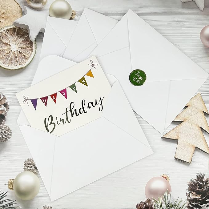 A7 Envelopes 100 Pack White 5x7 V Flap Invitation Envelopes - Image 4