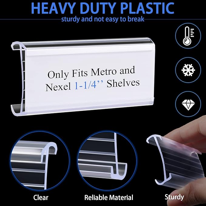 Yulejo 100 Pcs Plastic Wire Shelf Label Holders - Image 3