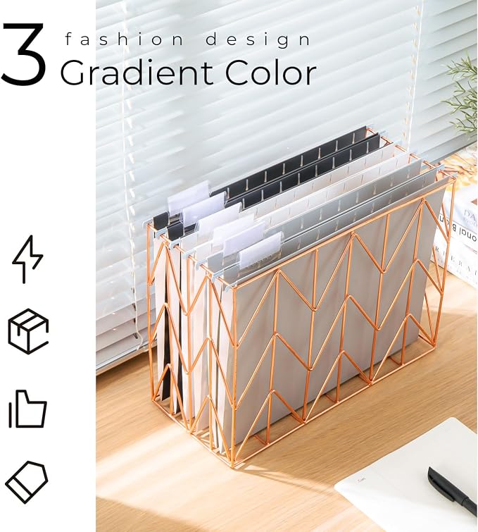 Y YOMA 6 Pack Gradient Hanging File Folders Letter Size Decorative Hanging - Image 2