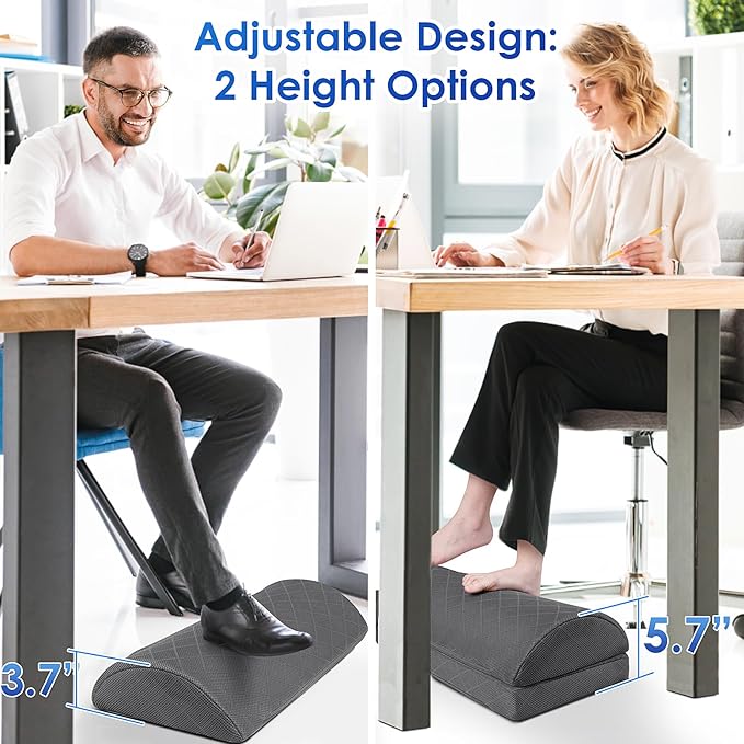 CushZone Foot Rest for Under Desk at Work Adjustable Foam for Office and Home - Image 3