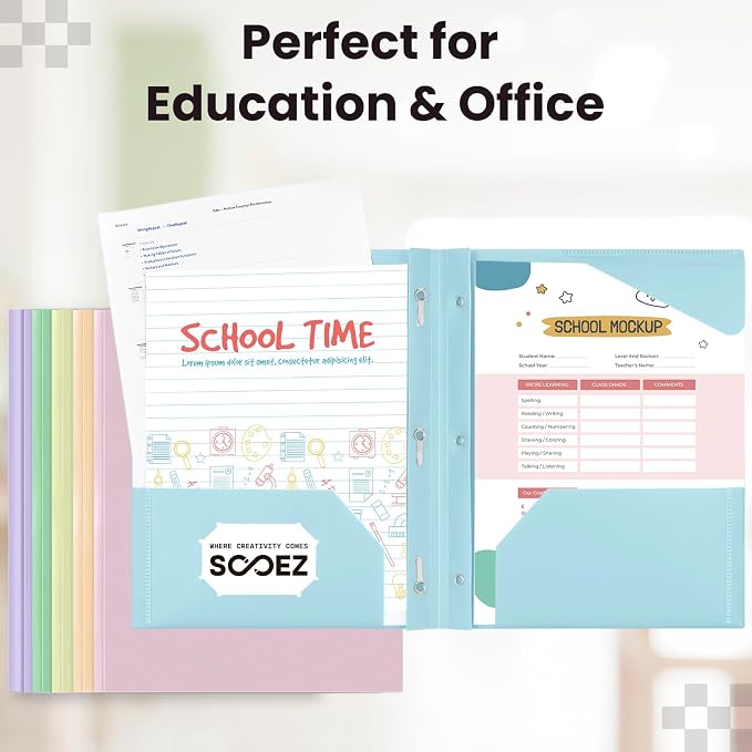 Sooez Folders with Pockets and Prong, 6 Pack, Pastels Colors, File Folders with - Image 6
