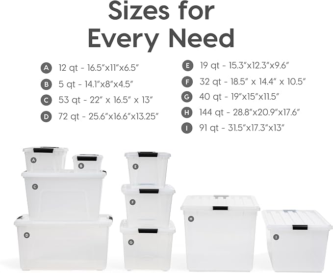 IRIS USA 54 Qt Stackable Plastic Storage Bins - Image 9
