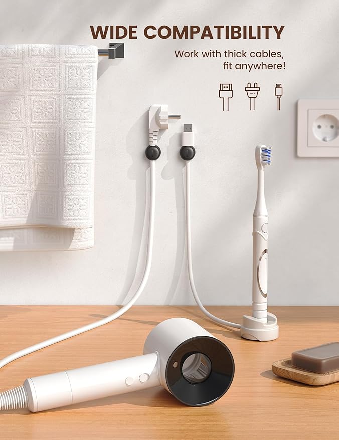 Lamicall 12Pack Rotatable Cord Organizer, Desk Office Nightstand Accessories - Image 6