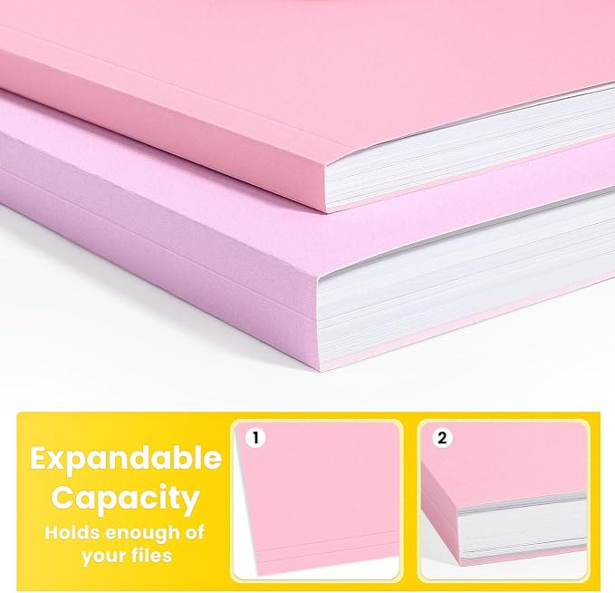 SUNEE File Folders, 150 Pack Manilla Folders 8.5 x 11, Colored File Folders - Image 4