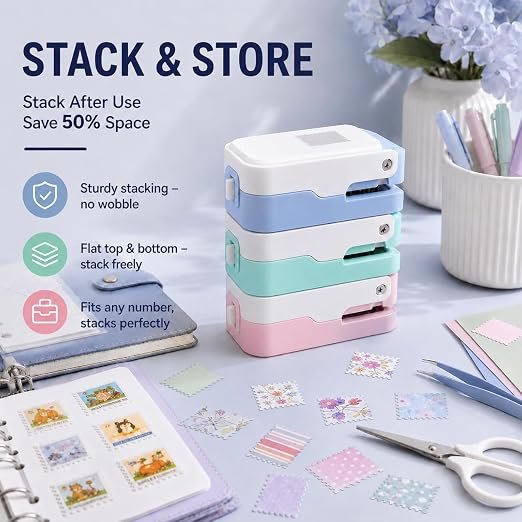 CYFUN DESIGN 3 Pcs Stamp Punch, 1x0.8 inch Postage Stamps Punch, Stamp Cutter - Image 2