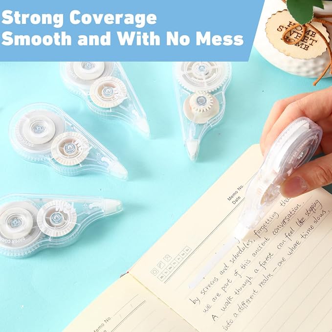 AmazingSpark 200 Pcs Correction Tape Bulk 39.4 ft White Wrong out - Image 6