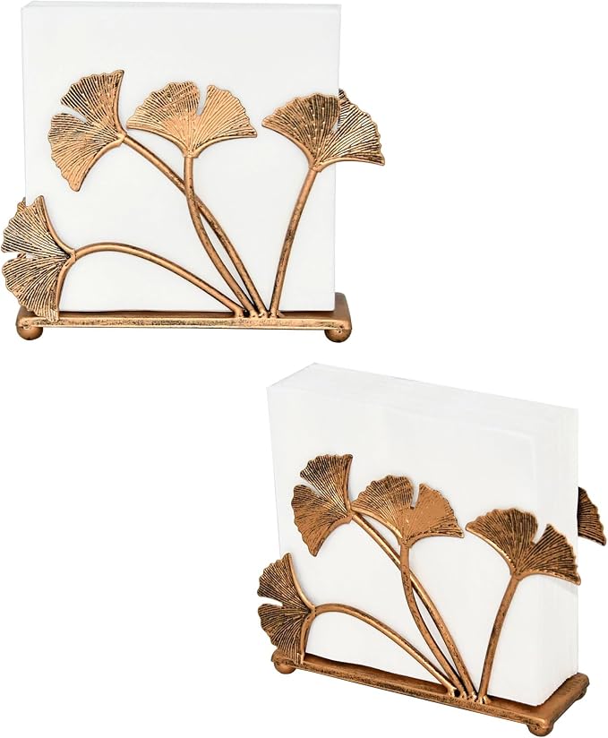 OwlGift Set of 2 Modern Ginkgo Leaves Design Napkin Holder - Image 10