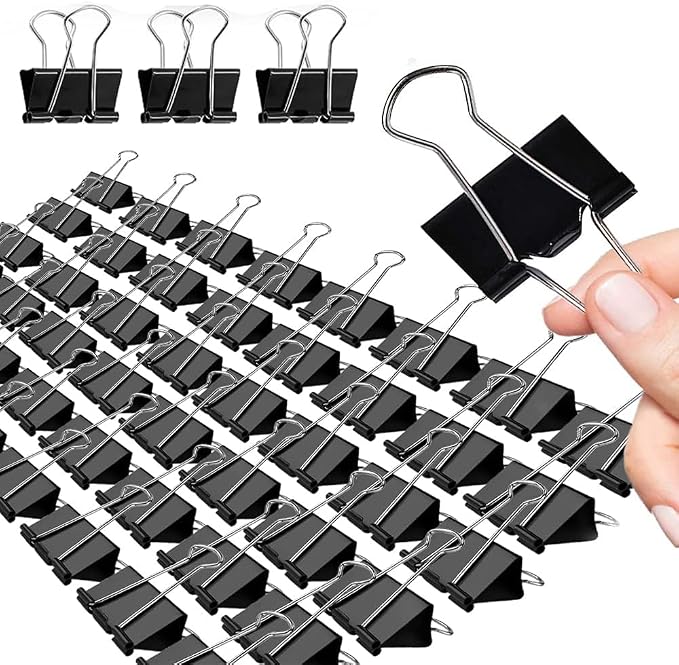 Black Binder Clips, 72 Pack, Non-Standard 41mm, 1.6 Inch, Large Clips, Capacity - Image 9