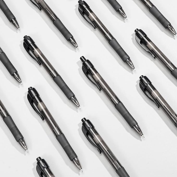 deegtran Pens Bulk, 50 Pack No Bleed Black Ink Click Pens - Image 5