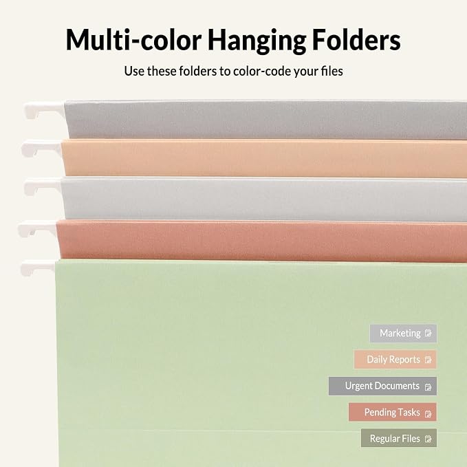 SUNEE Hanging File Folders, Pastel Colors - Image 4