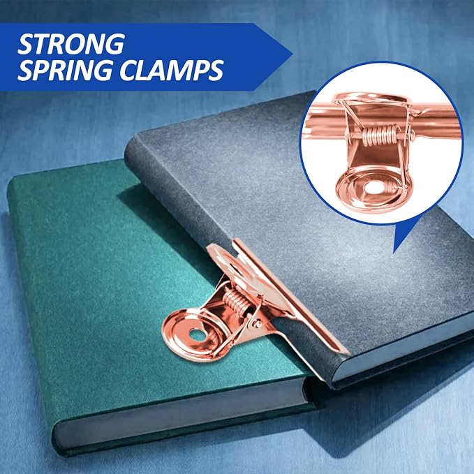 10 Pack Large Metal Hinge Clips 2.5 Inches Bull Hinge Paper Clips Bulldog Clips - Image 3
