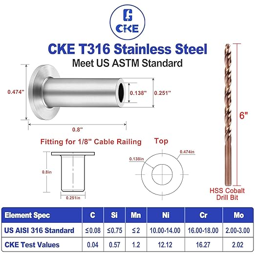 CKE 120 Pack T316 Stainless Steel Protector Sleeves - Image 3