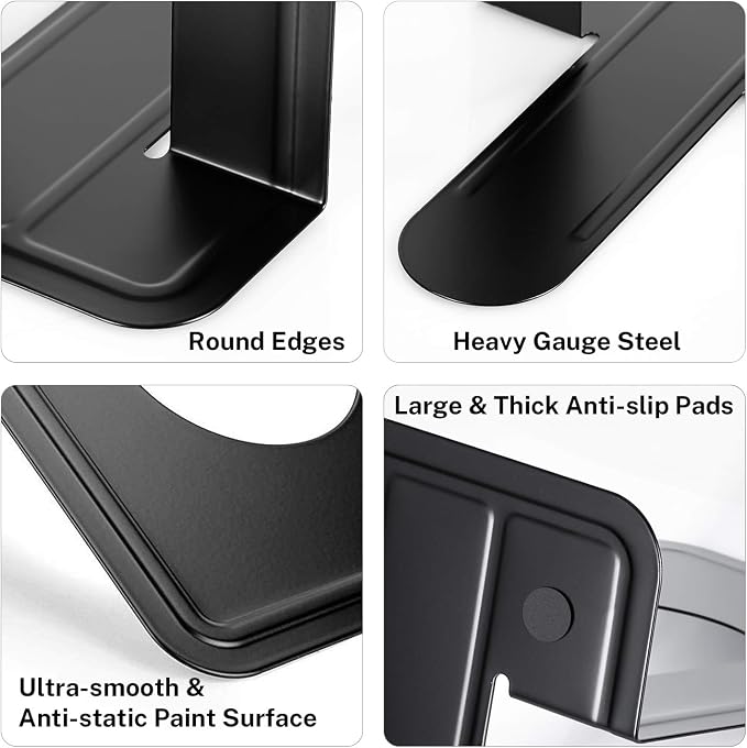 MaxGear 8.5 in Extra Large Heavy Duty Metal Book Ends, Bookends - Image 3