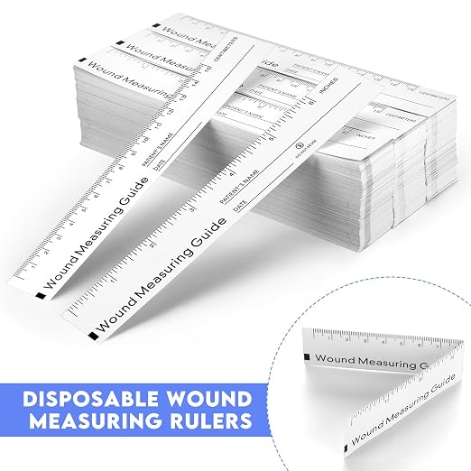 500 Pcs Wound Ruler 6 Inch Wound Measuring Tape Paper Guide Ruler Double Sided - Image 3