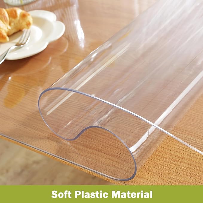 OstepDecor Clear Table Cover Protector 48 x 72 Inch, 1.5mm Thick Plastic Table - Image 3