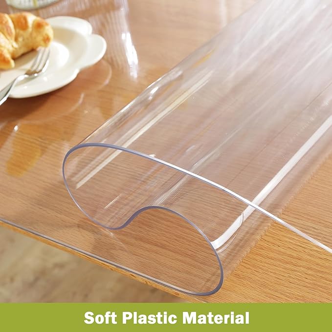 OstepDecor Clear Table Cover Protector 32 x 32 Inch, 1.5mm Thick Plastic Table - Image 3