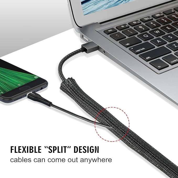25ft - 3/4 inch Cord Protector Cable Sleeve Split Wire Loom Tubing - Image 3