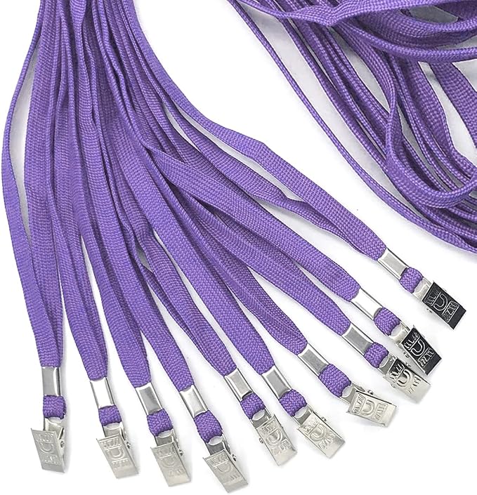 Bird Fiy 50 Pcs Cotton Lanyards Bulldog Clip 32-inch Flat Braid Neck Lanyard - Image 4