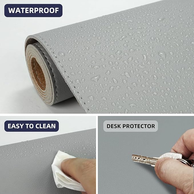 AFIING Leather Desk Pad Protector, Mouse Pad, Waterproof Desk Writing Pad - Image 4