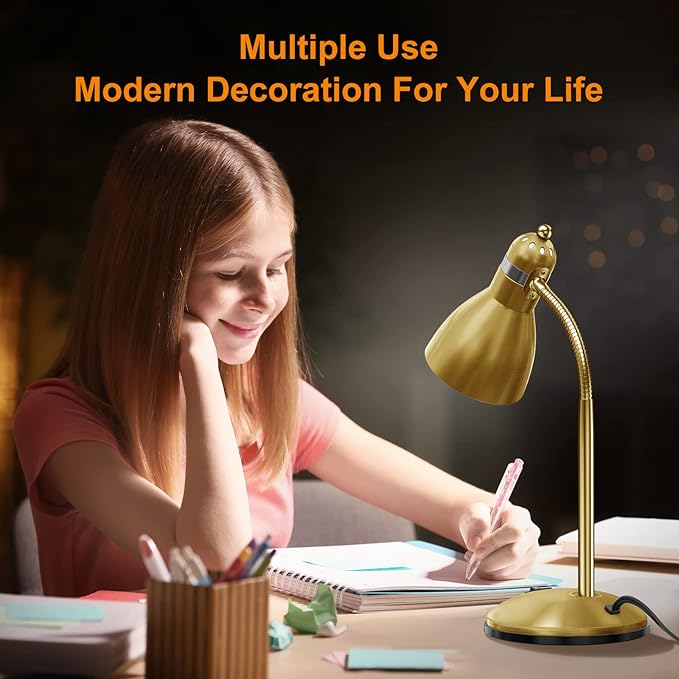 LEPOWER Metal Desk Lamp, Adjustable Goose Neck Table Lamp, Eye-Caring Study - Image 7