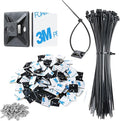 XHF 3/4" Strong Back-Glue Self Adhesive Black Cable Zip Tie Mounts 100pcs by XHF
