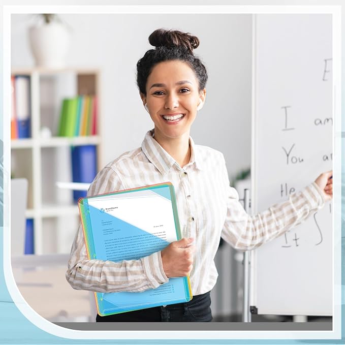 Seajan 48 Pcs Pocket Folders for 3 Ring Binder Clear Plastic Folders Sleeves - Image 7