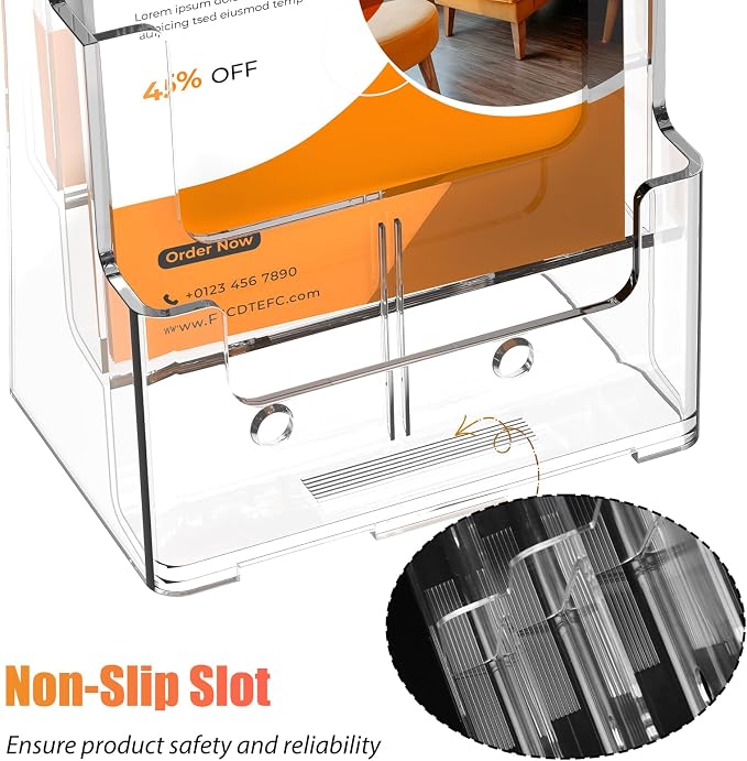 FUCDTEFC 2 Pack Acrylic Brochure Holder 8.5x11 & 4 x9 Inches Universal - Image 5