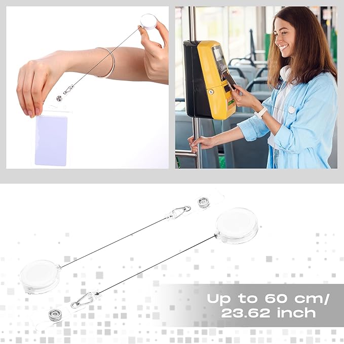 Zonon 100 Pcs Retractable Badge Reel Clips ID Card Holder Reel - Image 4
