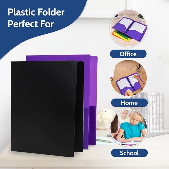 24 Pack Orange Plastic Folders - Image 5