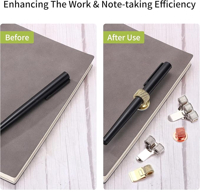 PATIKIL 2Pcs Pen Holder Clips, Metal Pen Clip Holder Adjustable Loop Pen Pencil - Image 4