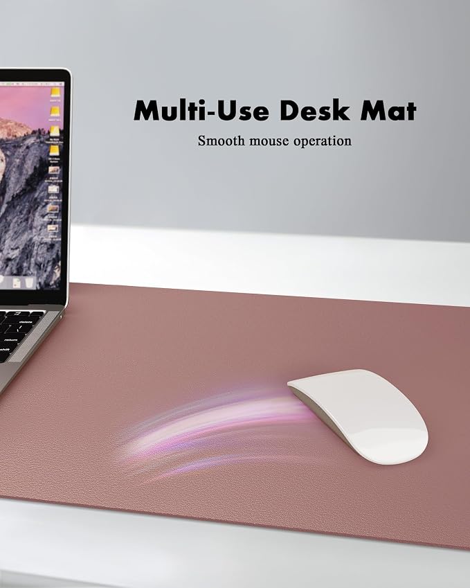 YSAGi Double-Sided Desk Pad, 31.5"x15.7" Leather Desk Mat, Eco Cork Desk Pad - Image 5