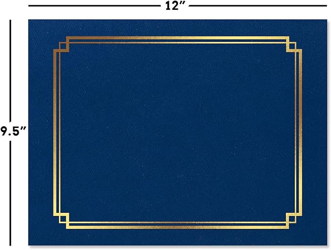 Classic Blue & Gold Certificate Folders - Image 2