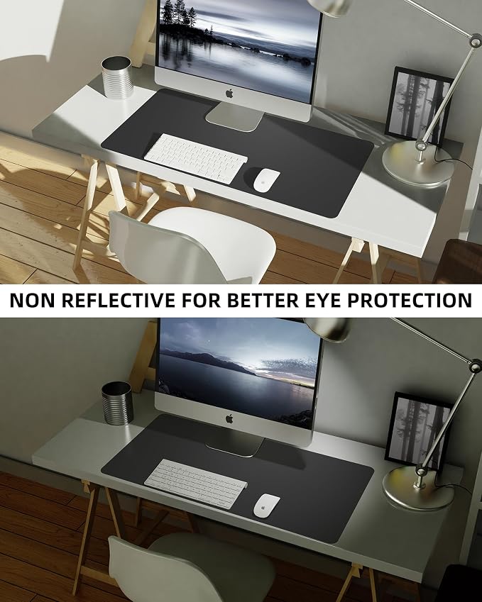 Leather Desk Pad Blotter, Mouse Pad, Office Desk Mat, Non-Slip PU Leather Desk - Image 6