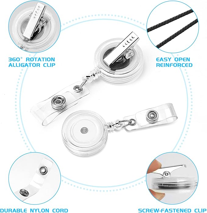 25 Pack Badge Reels Retractable - Image 2