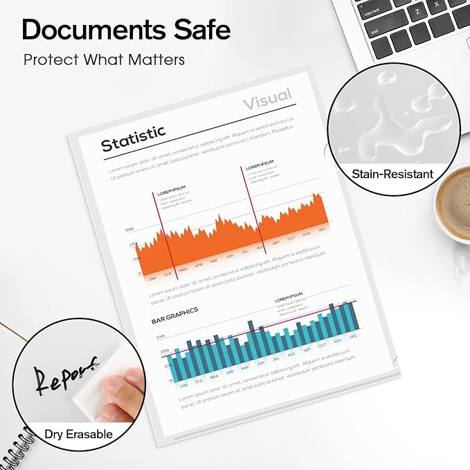KTRIO Clear Document Folders Project Pockets - Image 3