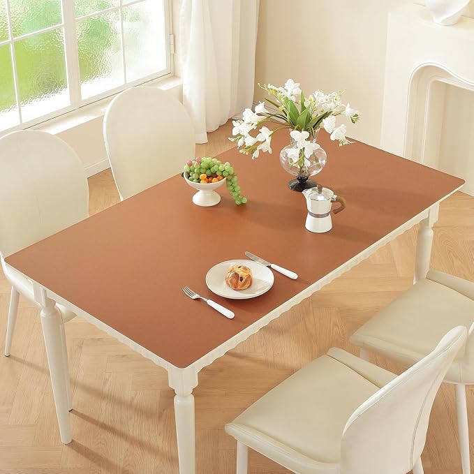 OstepDecor Brown Table Cover Protector 16 x 24 Inch, 1.5mm Thick Plastic Table by OstepDecor